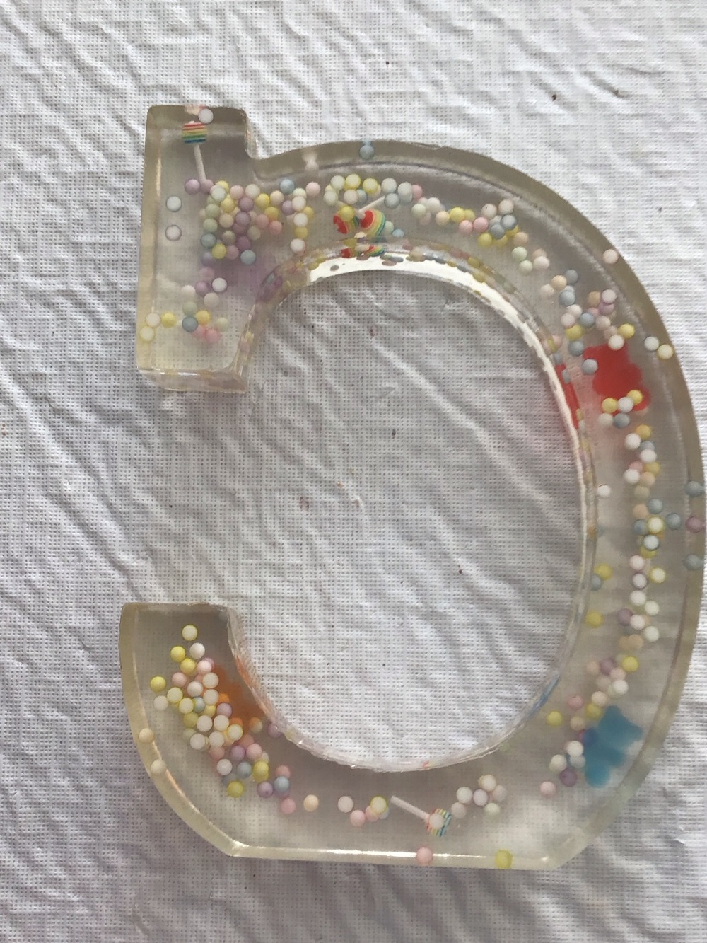 Ashland Clear Resin Letter C with Pastel Confetti - Picture 2 of 3